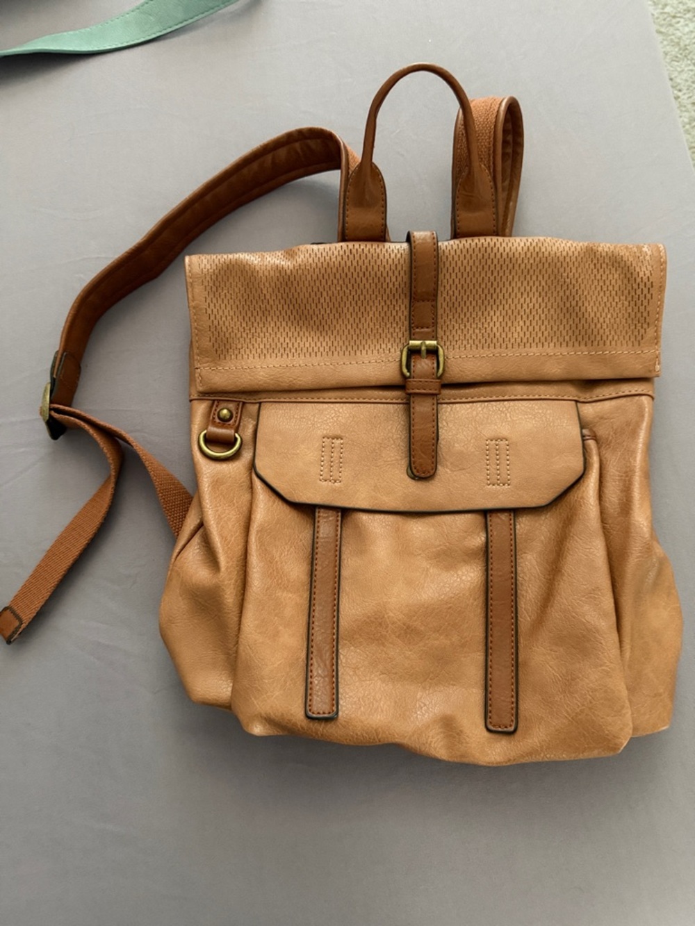 Tan Leather Backpack Tote - Comfortable Everyday Women's Bag